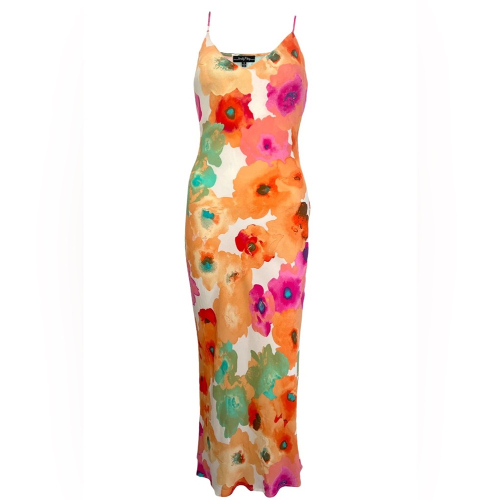Midi Slip Floral Dress with Adjustable Straps